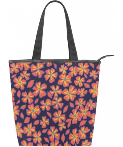 Bright Petals Floral The Tote Bag for Women Big Capacity Women's Shoulder Handbags Canvas Shopping Dating Bag $10.58 Totes