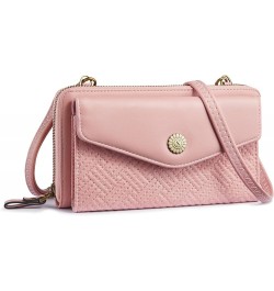 Wristlet Wallets for Women Crossbody Cell Phone Purse RFID Blocking with Card Holder Pink $18.55 Crossbody Bags