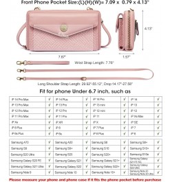 Wristlet Wallets for Women Crossbody Cell Phone Purse RFID Blocking with Card Holder Pink $18.55 Crossbody Bags