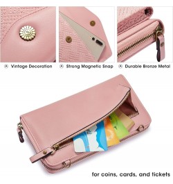 Wristlet Wallets for Women Crossbody Cell Phone Purse RFID Blocking with Card Holder Pink $18.55 Crossbody Bags