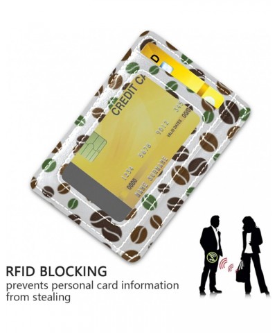 Green Brown Coffee Bean Slim Minimalist Wallets Rfid Blocking Card Wallets PU Leather Front Pocket Wallets for Men Women $9.7...