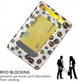 Green Brown Coffee Bean Slim Minimalist Wallets Rfid Blocking Card Wallets PU Leather Front Pocket Wallets for Men Women $9.7...