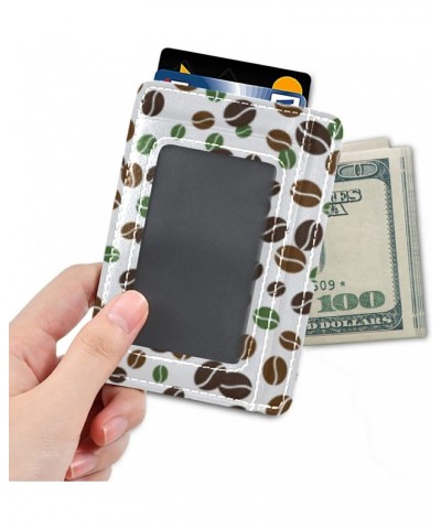 Green Brown Coffee Bean Slim Minimalist Wallets Rfid Blocking Card Wallets PU Leather Front Pocket Wallets for Men Women $9.7...