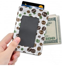 Green Brown Coffee Bean Slim Minimalist Wallets Rfid Blocking Card Wallets PU Leather Front Pocket Wallets for Men Women $9.7...