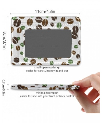 Green Brown Coffee Bean Slim Minimalist Wallets Rfid Blocking Card Wallets PU Leather Front Pocket Wallets for Men Women $9.7...