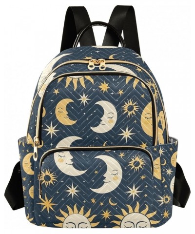 Small Backpack Purse for Women, Sun Moon Star Blue Travel Bag Casual Daypack Shoulder Bag Medium $15.84 Backpacks