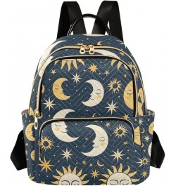 Small Backpack Purse for Women, Sun Moon Star Blue Travel Bag Casual Daypack Shoulder Bag Medium $15.84 Backpacks