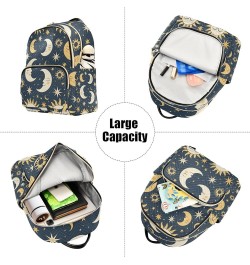 Small Backpack Purse for Women, Sun Moon Star Blue Travel Bag Casual Daypack Shoulder Bag Medium $15.84 Backpacks