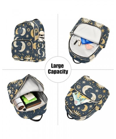 Small Backpack Purse for Women, Sun Moon Star Blue Travel Bag Casual Daypack Shoulder Bag Medium $15.84 Backpacks