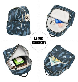 Blue Whales Fish Backpack Purse for Women Ladies Fashion Travel MiniShoulder Bags with Strap Handbag Lady Purse,S Small $18.2...