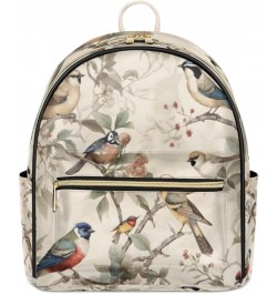 Vintage Bird Printed Backpack Purse for Women PU Leather Lightweight Ladies Shoulder Fashion Satchel Bags Travel Casual Daypa...