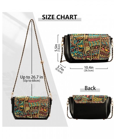 Color Artist Doodle PU Leather Crossbody Handbag for Women Shoulder Purse with Adjustable Metal Chain Waterproof Travel Purse...