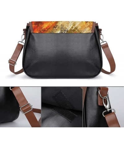 Leather Hobo Bags Women's Crossbody Shoulder Bag Classic City Top Handle Satchels Rainbow Paint Color13 $22.83 Hobo Bags