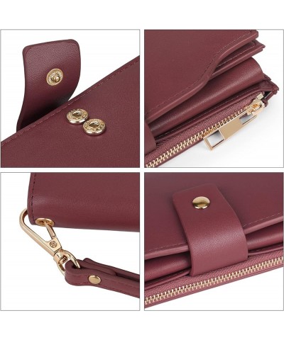 Wallet Women Vegan Leather RFID Blocking Large Ladies Wristlet Purse Card Holder Organizer Clutch 226 Purple Red $15.92 Wrist...