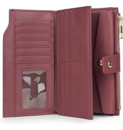 Wallet Women Vegan Leather RFID Blocking Large Ladies Wristlet Purse Card Holder Organizer Clutch 226 Purple Red $15.92 Wrist...