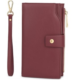 Wallet Women Vegan Leather RFID Blocking Large Ladies Wristlet Purse Card Holder Organizer Clutch 226 Purple Red $15.92 Wrist...