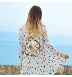 Vintage Bird Printed Backpack Purse for Women PU Leather Lightweight Ladies Shoulder Fashion Satchel Bags Travel Casual Daypa...