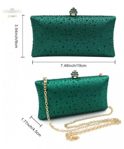 Women Beaded Clutch Bag Rhinestone Crystal Purse Glitter Evening Handbag for Wedding Cocktail Prom Party Green $11.70 Evening...