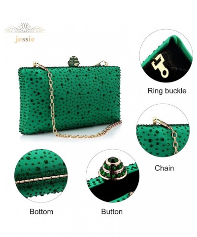 Women Beaded Clutch Bag Rhinestone Crystal Purse Glitter Evening Handbag for Wedding Cocktail Prom Party Green $11.70 Evening...