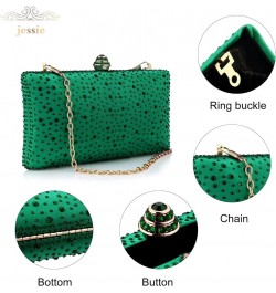 Women Beaded Clutch Bag Rhinestone Crystal Purse Glitter Evening Handbag for Wedding Cocktail Prom Party Green $11.70 Evening...