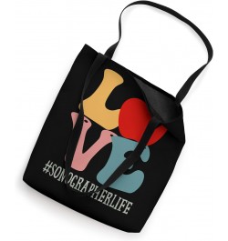 Sonographer Love Apple Groovy Retro Cute Back To School Tote Bag $17.10 Totes