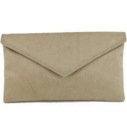 Womens Neat Envelope Faux Suede Clutch Bag/Shoulder Bag Magnolia Beige $18.89 Clutches