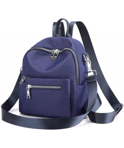 Small Backpack Women's Waterproof Nylon Shoulder Bag Retro European Casual Travel Bag, Purple Dark Blue $25.71 Backpacks