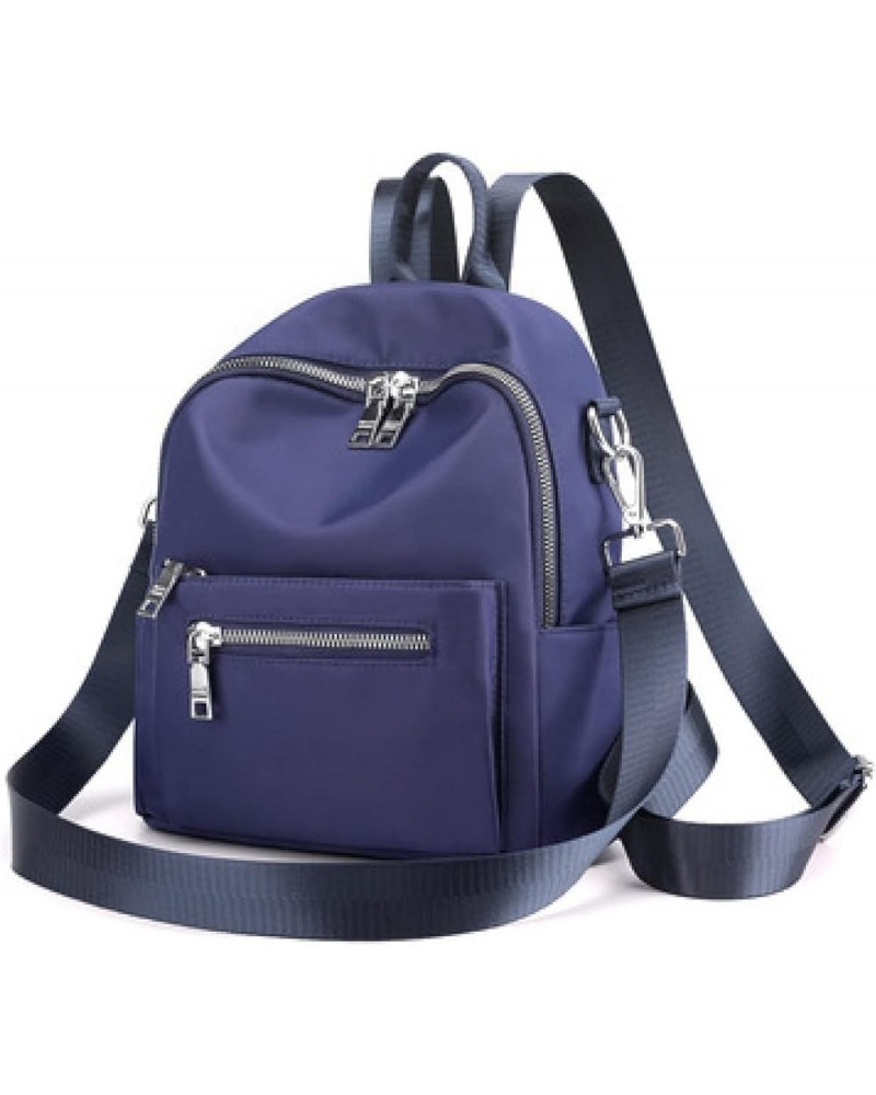 Small Backpack Women's Waterproof Nylon Shoulder Bag Retro European Casual Travel Bag, Purple Dark Blue $25.71 Backpacks