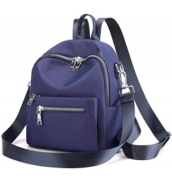 Small Backpack Women's Waterproof Nylon Shoulder Bag Retro European Casual Travel Bag, Purple Dark Blue $25.71 Backpacks