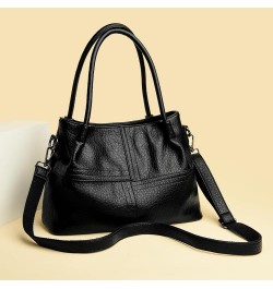 Women's Handbags Large Capacity PU Leather Tote Bag Top Handle Satchel Handbags 3916 Black $27.72 Totes