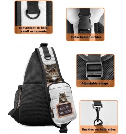 Sling Bag Crossbody Bag for Women Men Guilty Animal Crime Cat with Nunber Board No.230573 Waterproof Hiking Backpack Lightwei...