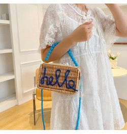 Beach Bag Purse for Women, Natural Hand-woven Rectangular Wicker Handbag, Pearl Basket Purse, Retro Summer Straw Tote Bag S-m...