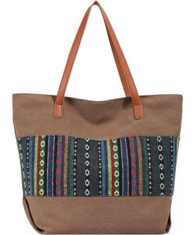 Canvas Tote Bag, Large Hobo Bags for Women Aesthetic Shoulder Purses Cute Simple Crossbody Purse T073-brown $14.78 Totes