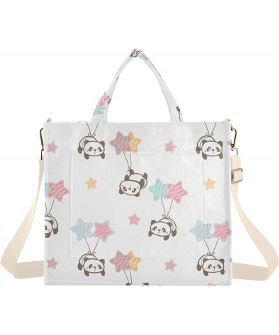 Cartoon Panda Balloons and Stars Women's Tote Handbags Top Handle Satchel Shoulder Bag Crossbody Bag S $17.09 Totes