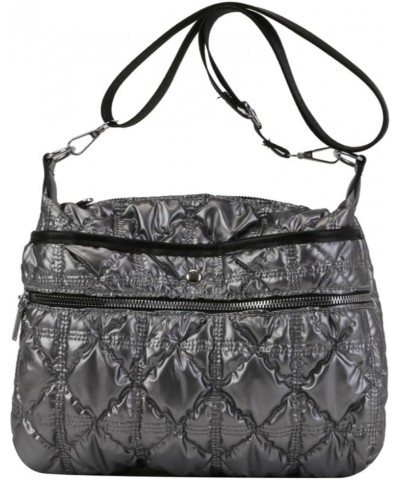 Metallic Puffer Purses for Women Quilted Crossbody Bag Puffer Tote Bag Puffy Tote Bag Quilted Tote Bag Quilted Bag Grey $15.2...