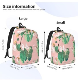 Tropical Cactus Print Lightweight Travel Canvas Backpack Casual Daypack For Men Women Work, Sports, Beach Black Medium $18.17...