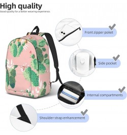 Tropical Cactus Print Lightweight Travel Canvas Backpack Casual Daypack For Men Women Work, Sports, Beach Black Medium $18.17...