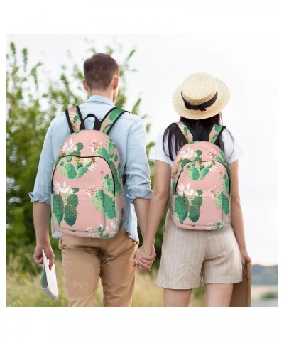 Tropical Cactus Print Lightweight Travel Canvas Backpack Casual Daypack For Men Women Work, Sports, Beach Black Medium $18.17...