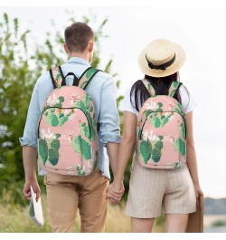 Tropical Cactus Print Lightweight Travel Canvas Backpack Casual Daypack For Men Women Work, Sports, Beach Black Medium $18.17...