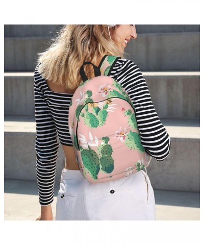 Tropical Cactus Print Lightweight Travel Canvas Backpack Casual Daypack For Men Women Work, Sports, Beach Black Medium $18.17...