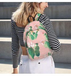 Tropical Cactus Print Lightweight Travel Canvas Backpack Casual Daypack For Men Women Work, Sports, Beach Black Medium $18.17...