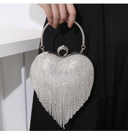 Heart-shaped Water Diamond Bag、tassel Studded Diamond Bag、heart-shaped Tassel Banquet Bag、heart Shaped Handbag Gold $15.77 Ev...