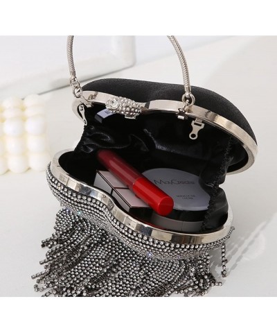 Heart-shaped Water Diamond Bag、tassel Studded Diamond Bag、heart-shaped Tassel Banquet Bag、heart Shaped Handbag Gold $15.77 Ev...