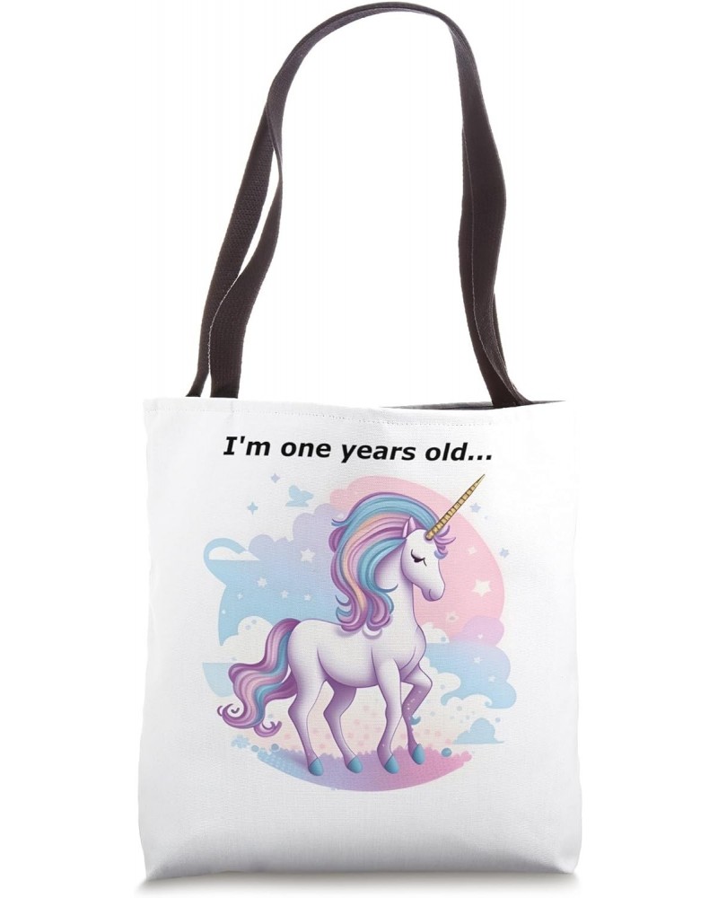 Unicorn I am one years Tote Bag $11.00 Totes