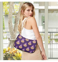 Purple Gnomes Shoulder Bag for Women Hobo Tote Handbag Gold Chain Crossbody Bag with Zipper Clutch Purse Handbags $15.67 Clut...