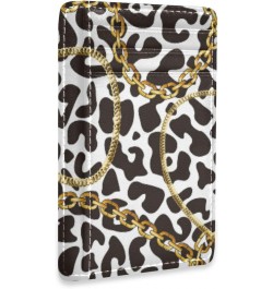 Golden Chains on Leopard Seamless Slim Minimalist Wallet Rfid Blocking Card Wallets PU Leather Front Pocket Wallets $10.07 Wa...