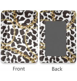 Golden Chains on Leopard Seamless Slim Minimalist Wallet Rfid Blocking Card Wallets PU Leather Front Pocket Wallets $10.07 Wa...