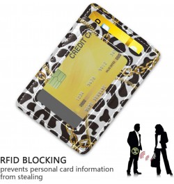 Golden Chains on Leopard Seamless Slim Minimalist Wallet Rfid Blocking Card Wallets PU Leather Front Pocket Wallets $10.07 Wa...