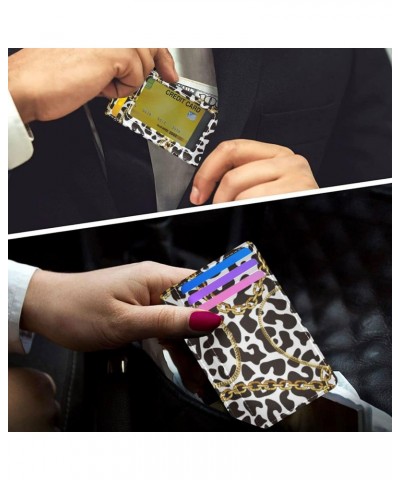 Golden Chains on Leopard Seamless Slim Minimalist Wallet Rfid Blocking Card Wallets PU Leather Front Pocket Wallets $10.07 Wa...