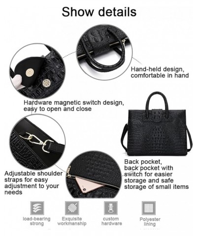 NEW Crocodile Pattern Leather Bag, Women's Handbags, Leather Women's Shoulder Bags Large $52.50 Shoulder Bags